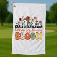 Retro Wildflower Early Intervention Helping Tiny Human Bloom Golf Towel