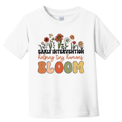 Retro Wildflower Early Intervention Helping Tiny Human Bloom Toddler T-Shirt