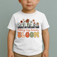 Retro Wildflower Early Intervention Helping Tiny Human Bloom Toddler T-Shirt