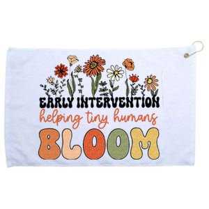 Retro Wildflower Early Intervention Helping Tiny Human Bloom Grommeted Golf Towel