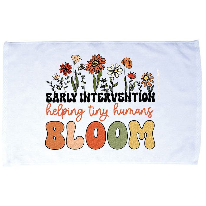 Retro Wildflower Early Intervention Helping Tiny Human Bloom Microfiber Hand Towel
