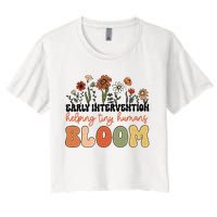 Retro Wildflower Early Intervention Helping Tiny Human Bloom Crop Top