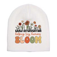 Retro Wildflower Early Intervention Helping Tiny Human Bloom Short Acrylic Beanie
