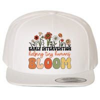 Retro Wildflower Early Intervention Helping Tiny Human Bloom Wool Snapback Cap