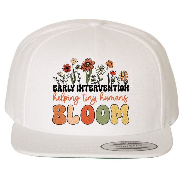 Retro Wildflower Early Intervention Helping Tiny Human Bloom Wool Snapback Cap