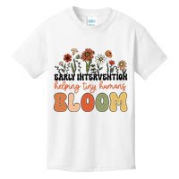 Retro Wildflower Early Intervention Helping Tiny Human Bloom Kids T-Shirt