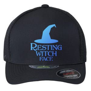 Resting Witch Face Silly Halloween Gift Flexfit Unipanel Trucker Cap