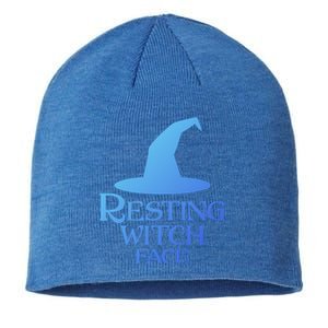 Resting Witch Face Silly Halloween Gift Sustainable Beanie