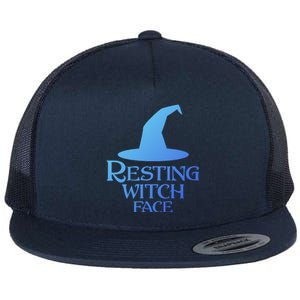 Resting Witch Face Silly Halloween Gift Flat Bill Trucker Hat