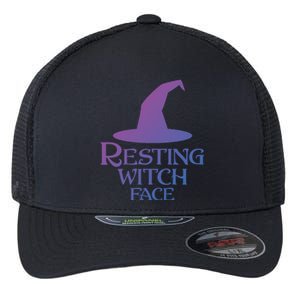 Resting Witch Face Silly Halloween Gift Flexfit Unipanel Trucker Cap