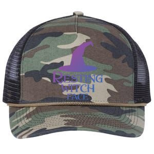 Resting Witch Face Silly Halloween Gift Retro Rope Trucker Hat Cap