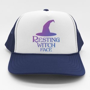 Resting Witch Face Silly Halloween Gift Trucker Hat