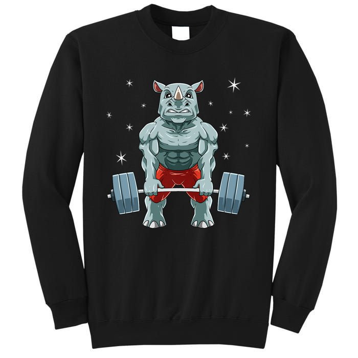 Rhino Weightlifting Fitness Gym For A Rhino Lover Premium Sweatshirt