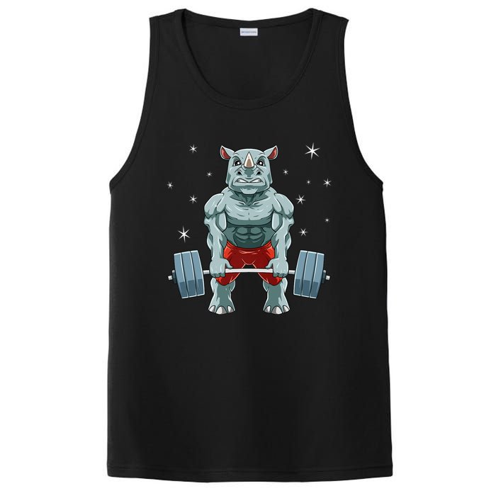 Rhino Weightlifting Fitness Gym For A Rhino Lover Premium PosiCharge Competitor Tank