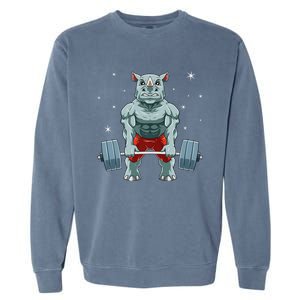 Rhino Weightlifting Fitness Gym For A Rhino Lover Premium Garment-Dyed Sweatshirt