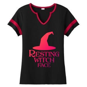 Resting Witch Face Silly Halloween Gift Ladies Halftime Notch Neck Tee