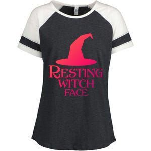 Resting Witch Face Silly Halloween Gift Enza Ladies Jersey Colorblock Tee