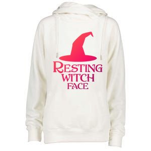 Resting Witch Face Silly Halloween Gift Womens Funnel Neck Pullover Hood