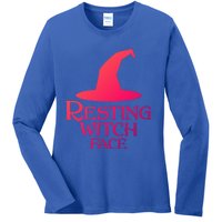 Resting Witch Face Silly Halloween Gift Ladies Long Sleeve Shirt