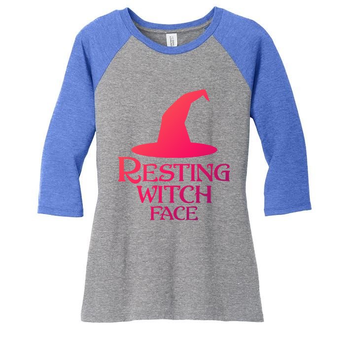 Resting Witch Face Silly Halloween Gift Women's Tri-Blend 3/4-Sleeve Raglan Shirt