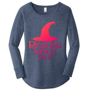 Resting Witch Face Silly Halloween Gift Women's Perfect Tri Tunic Long Sleeve Shirt