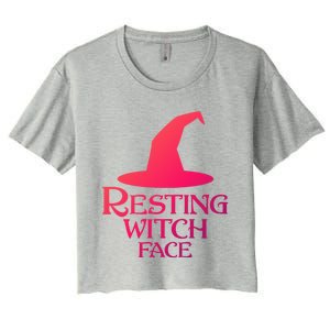 Resting Witch Face Silly Halloween Gift Women's Crop Top Tee