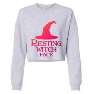 Resting Witch Face Silly Halloween Gift Cropped Pullover Crew