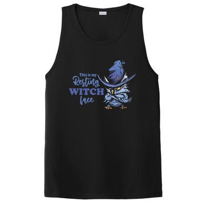 Resting Witch Face Funny Halloween Owl And Witch Hat Gift PosiCharge Competitor Tank