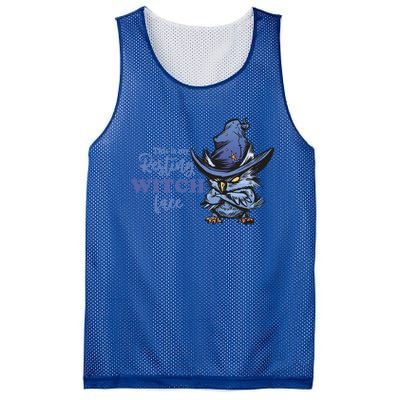 Resting Witch Face Funny Halloween Owl And Witch Hat Gift Mesh Reversible Basketball Jersey Tank