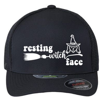 Resting Witch Face Funny Halloween Flexfit Unipanel Trucker Cap