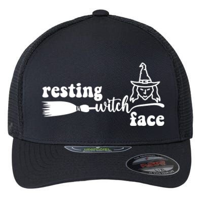 Resting Witch Face Funny Halloween Flexfit Unipanel Trucker Cap