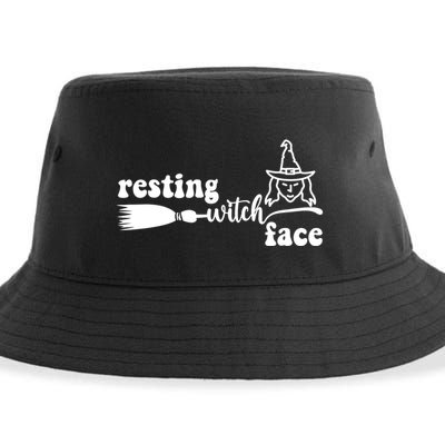 Resting Witch Face Funny Halloween Sustainable Bucket Hat