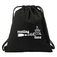 Resting Witch Face Funny Halloween Drawstring Bag