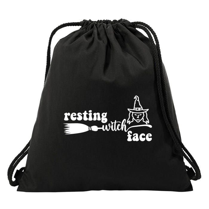 Resting Witch Face Funny Halloween Drawstring Bag