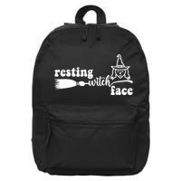 Resting Witch Face Funny Halloween 16 in Basic Backpack