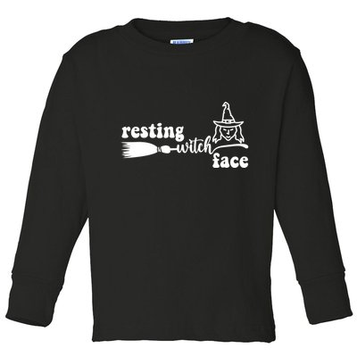 Resting Witch Face Funny Halloween Toddler Long Sleeve Shirt