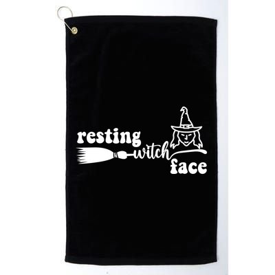 Resting Witch Face Funny Halloween Golf Towel