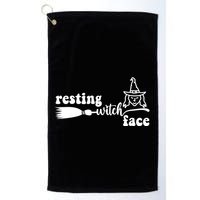Resting Witch Face Funny Halloween Golf Towel