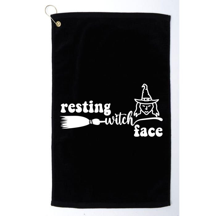 Resting Witch Face Funny Halloween Golf Towel