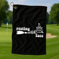 Resting Witch Face Funny Halloween Golf Towel