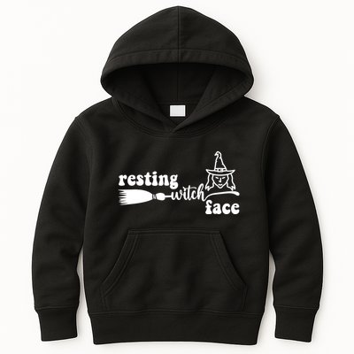 Resting Witch Face Funny Halloween Kids Hoodie