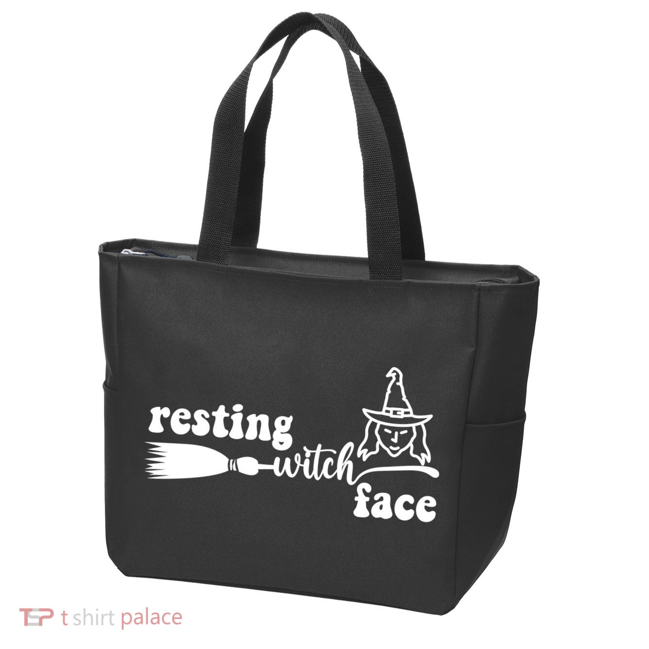 Resting Witch Face Funny Halloween Zip Tote Bag
