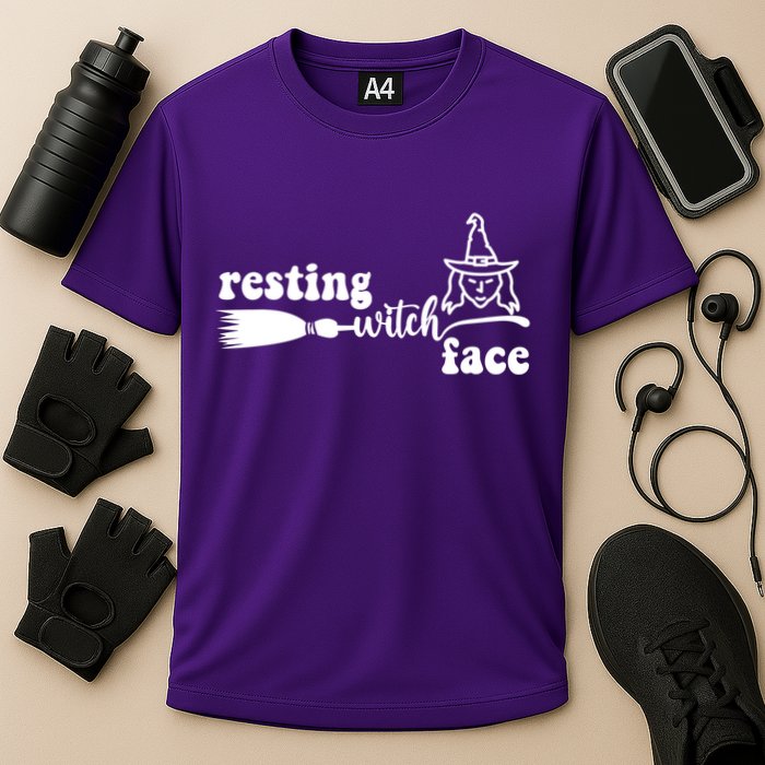 Resting Witch Face Funny Halloween Cooling Performance Crew T-Shirt
