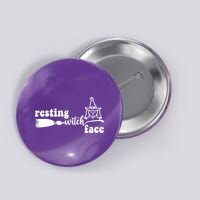 Resting Witch Face Funny Halloween Button