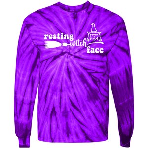 Resting Witch Face Funny Halloween Tie-Dye Long Sleeve Shirt