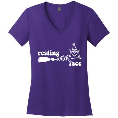 Resting Witch Face Funny Halloween Women's V-Neck T-Shirt