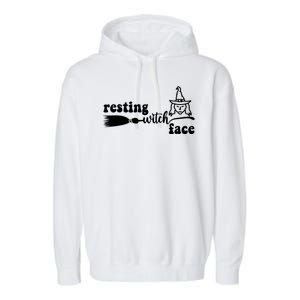 Resting Witch Face Funny Halloween Garment-Dyed Fleece Hoodie