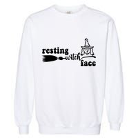 Resting Witch Face Funny Halloween Garment-Dyed Sweatshirt