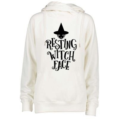 Resting Witch Face Funny Halloween Gift Womens Funnel Neck Pullover Hood