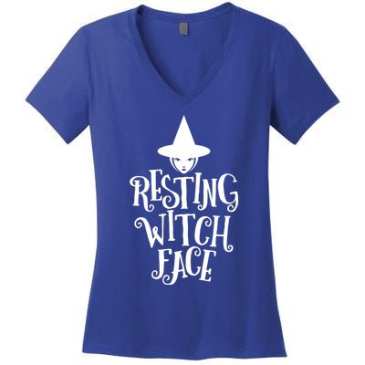 Resting Witch Face Funny Halloween Gift Women's V-Neck T-Shirt